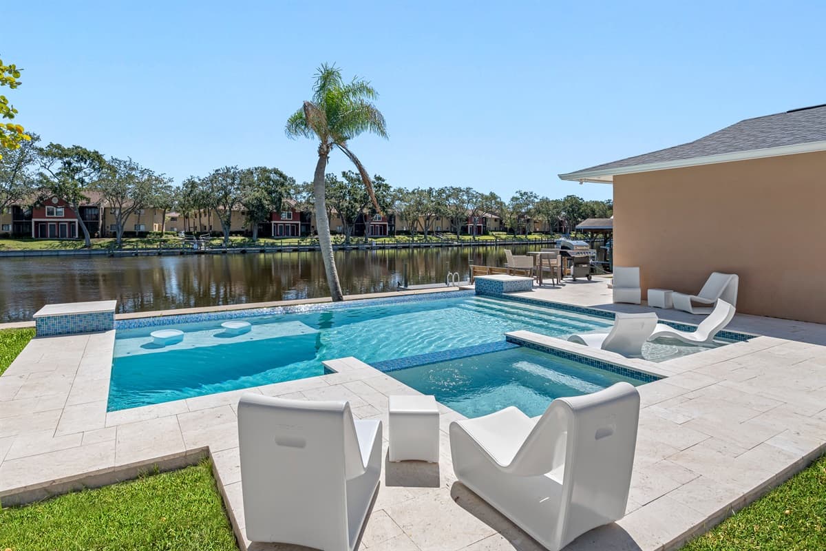 Spacious area for friends and family to create wonderful memories together. Make the most of your stay with our amazing heated pool while grilling steaks and burgers on the other side. Send us an inquiry now!