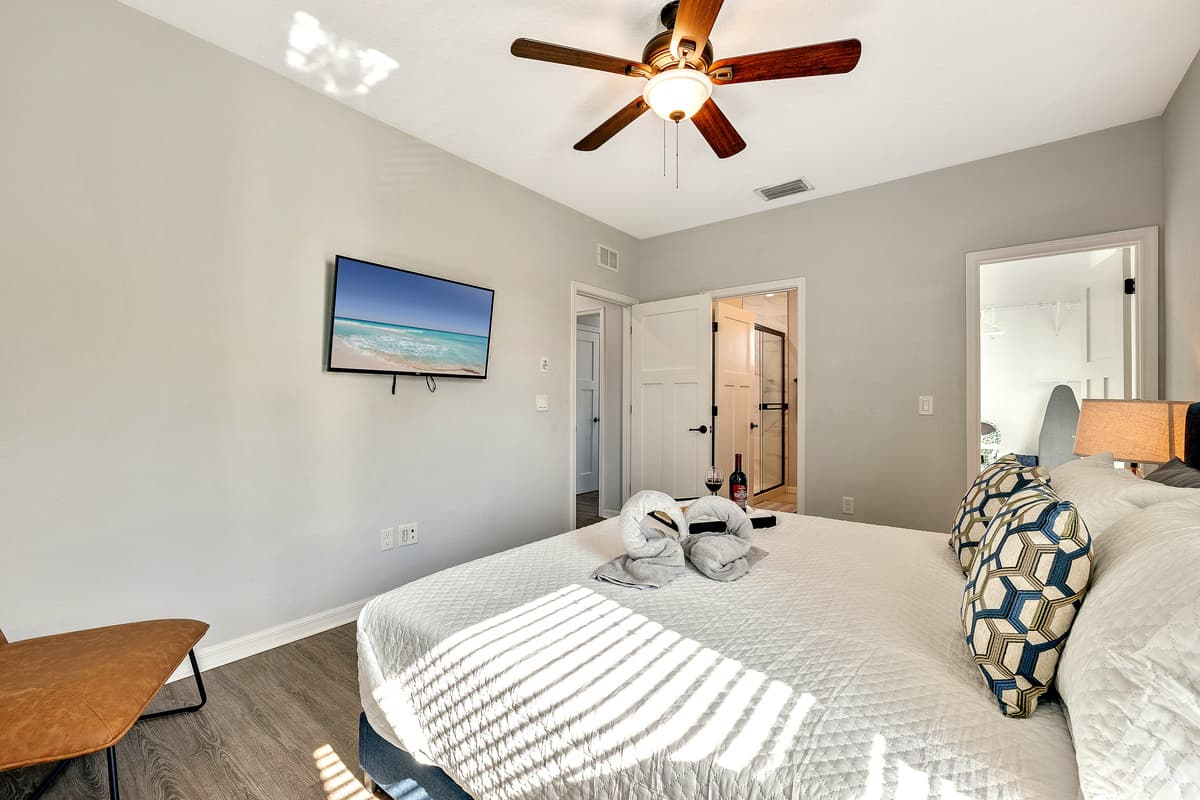 Prepare to be enchanted by the sublime indulgence of  our Bedroom, an oasis of luxury and comfort within our accommodation.