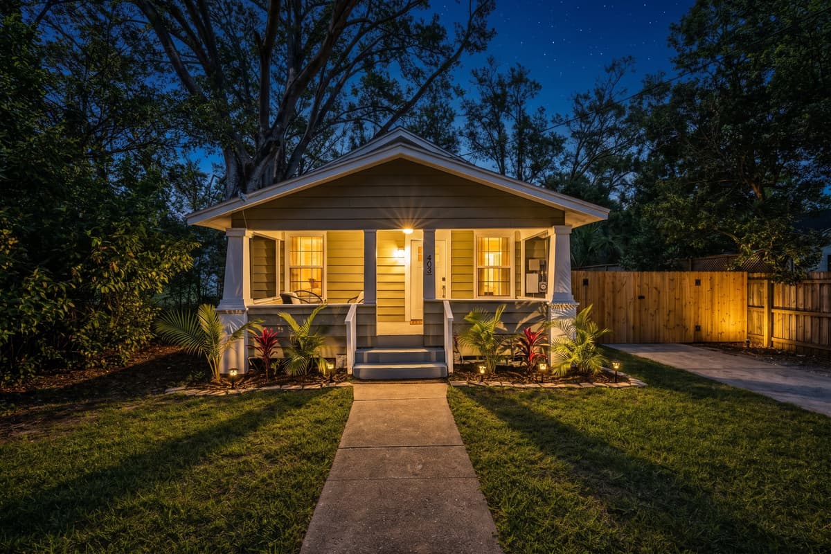 The lights are on and the house is expecting you. Pull up after a long flight to a lit path, a clear entry and a door that opens on the first try. Arrival should be the easy part, and here it finally is.