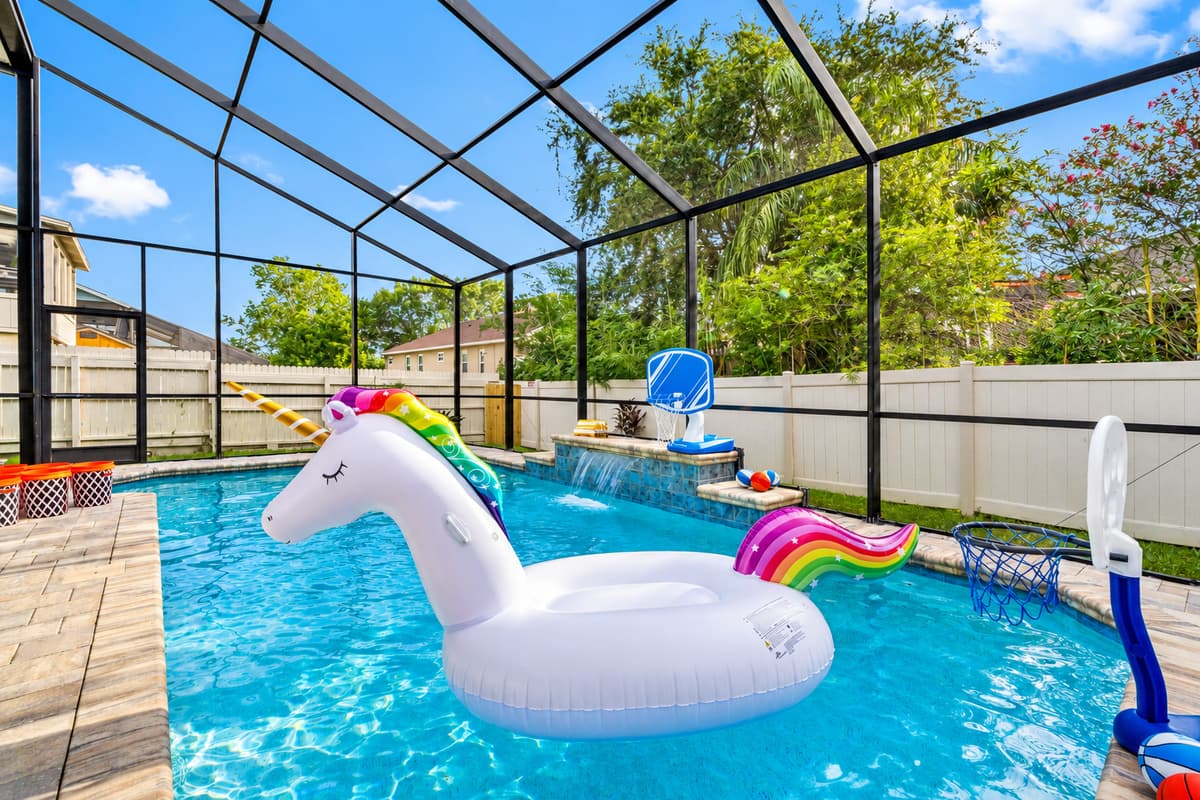 This outdoor space is more than just a pool—it's a vacation experience all on its own, ideal for morning laps, afternoon lounging, or evening entertainment.
