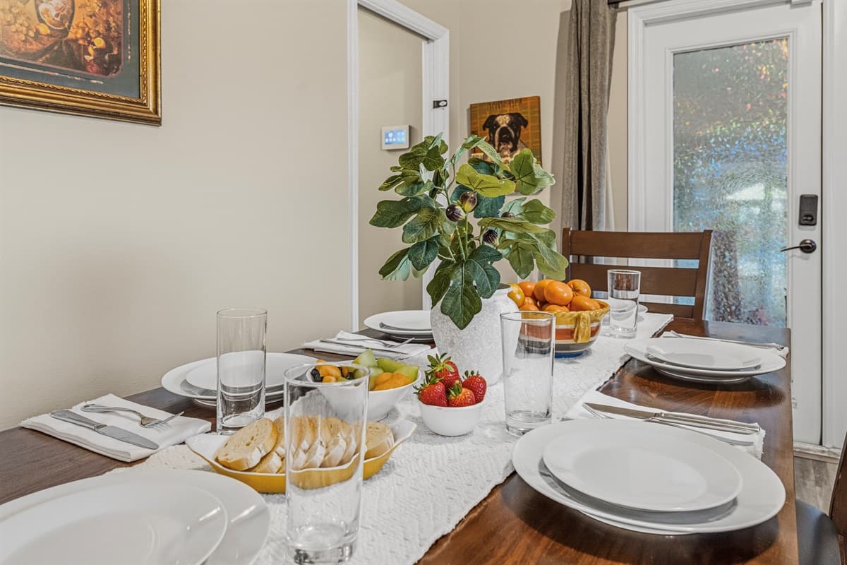 Beautifully set dining table ready for gatherings, shared meals, and memorable moments.