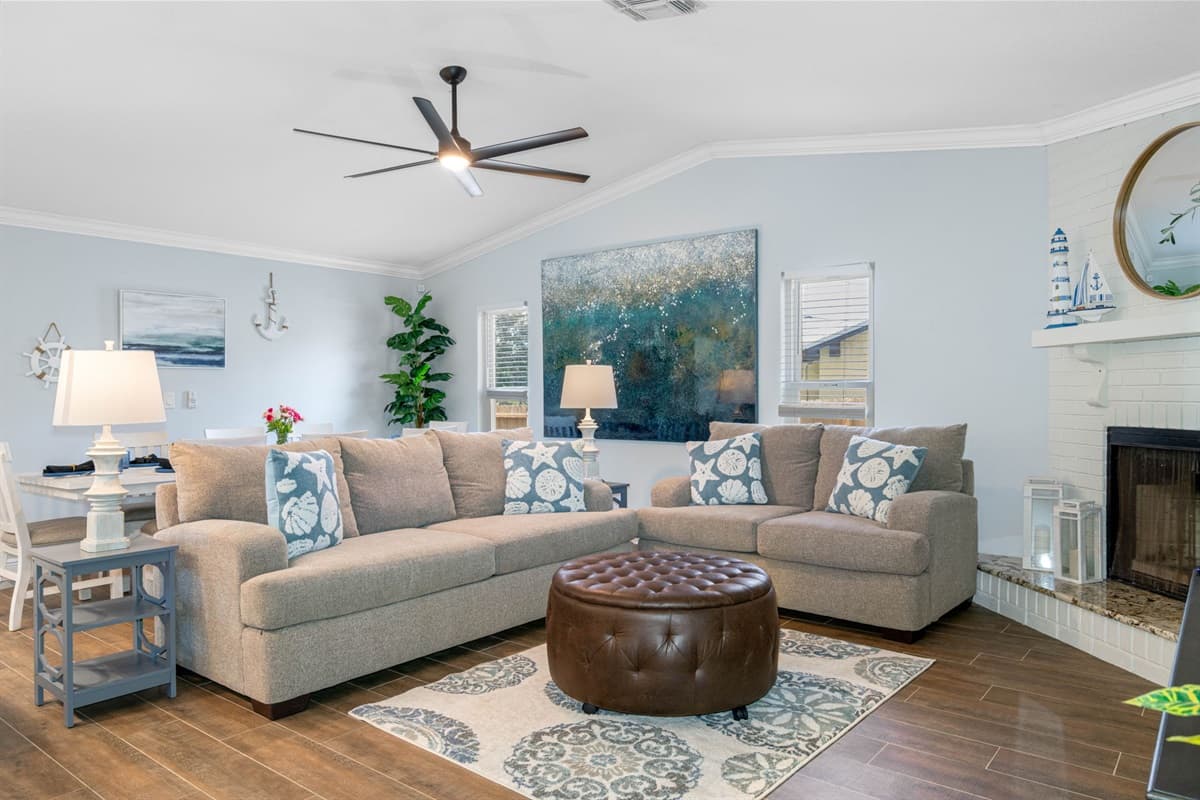 This living area is meticulously curated to balance comfort and elegance, making it the ideal spot to relax after a long day or entertain guests in style.