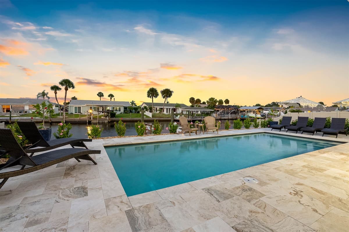 Elegant loungers and stylish umbrellas bring a high-end touch to your stay.