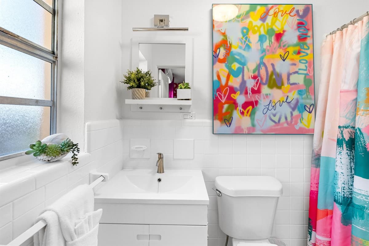 Step into the rain shower and let the stress of the day wash away as you prepare for another Miami adventure.