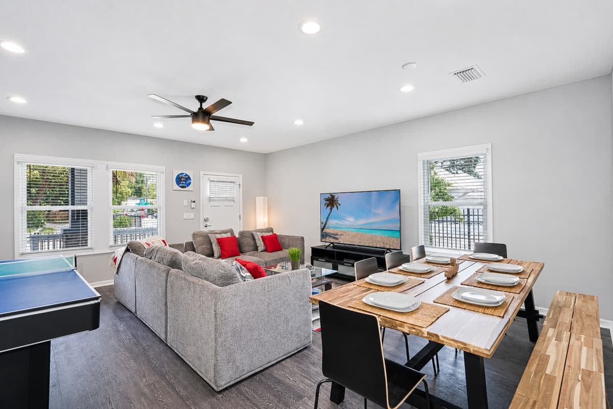 Stunning living room with a comfortable L-Shaped modern couch will ensure a great time for all of our guests. If you have any questions about this property, please send us an inquiry today!