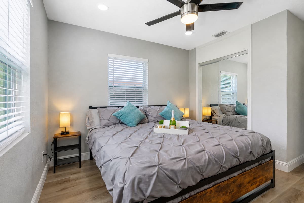Who wouldn't want a comfortable room to rest in after a long day swimming?The beautiful room has a king-size bed, cabinets, closet, and its own TV. If you like what you see so far, send us a message as soon as possible!