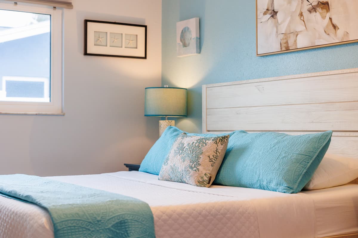 Bedroom details at Flamingo Palms.