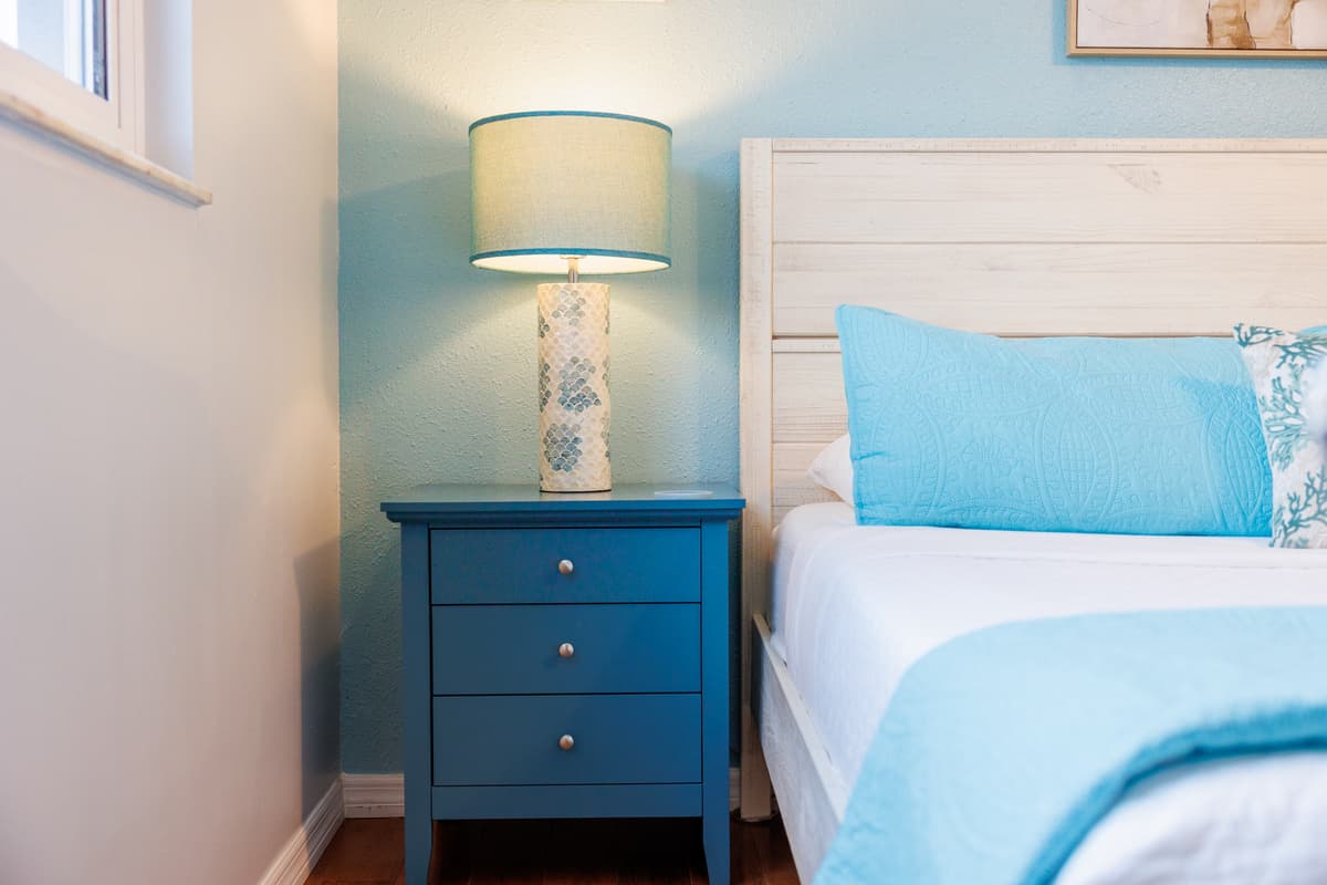 Bedroom details at Flamingo Palms.