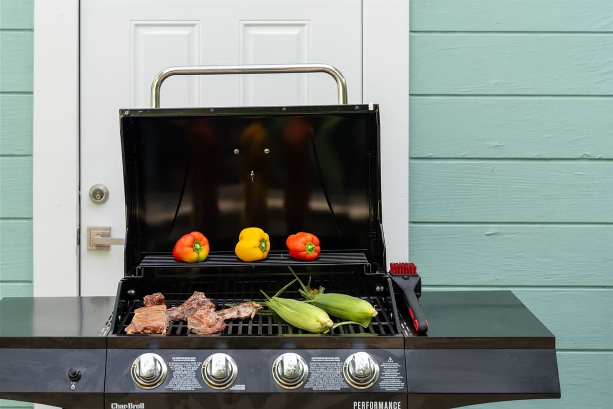Outdoor barbecue setup.