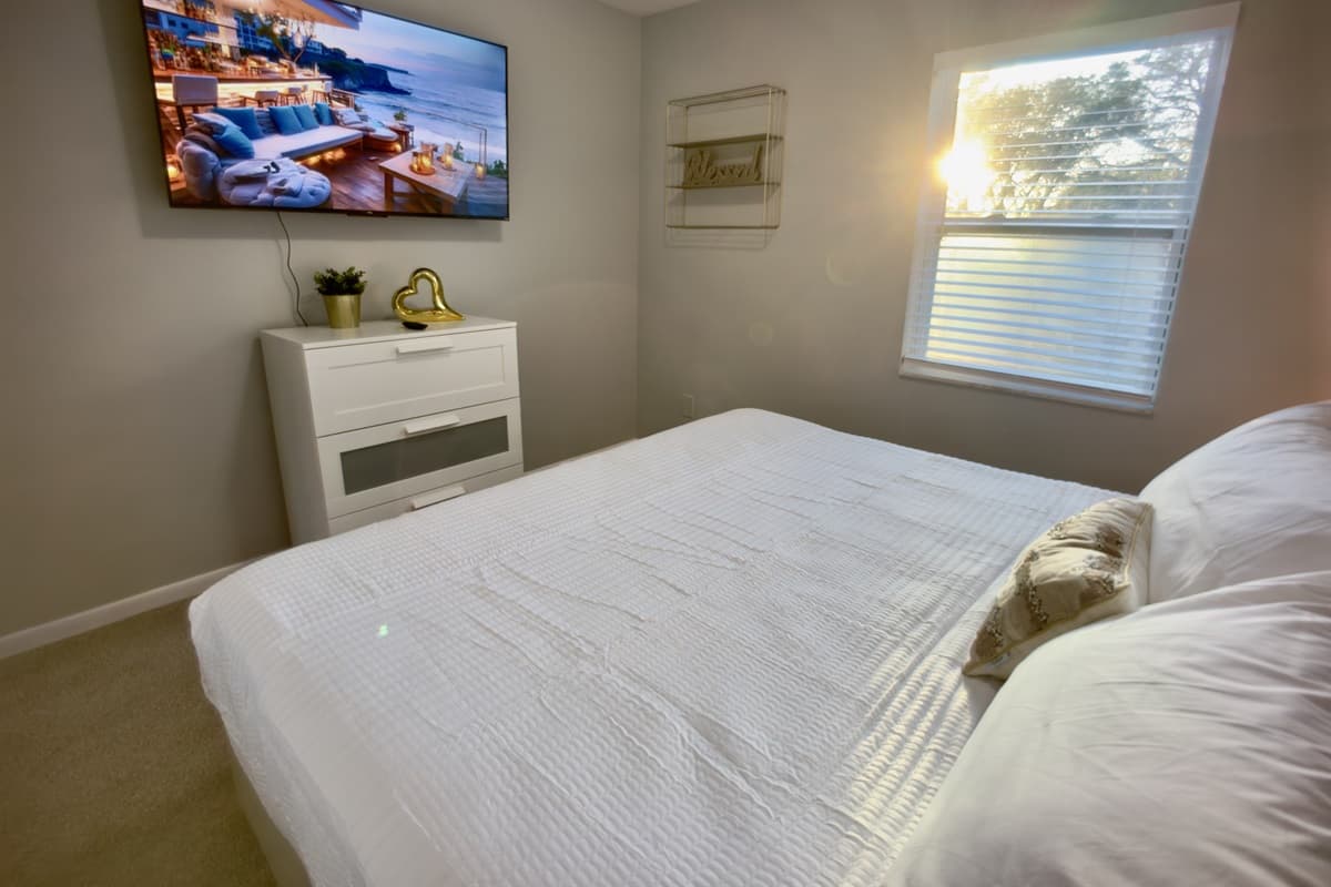 This bedroom provides the ideal setting for a comfortable and quiet night.