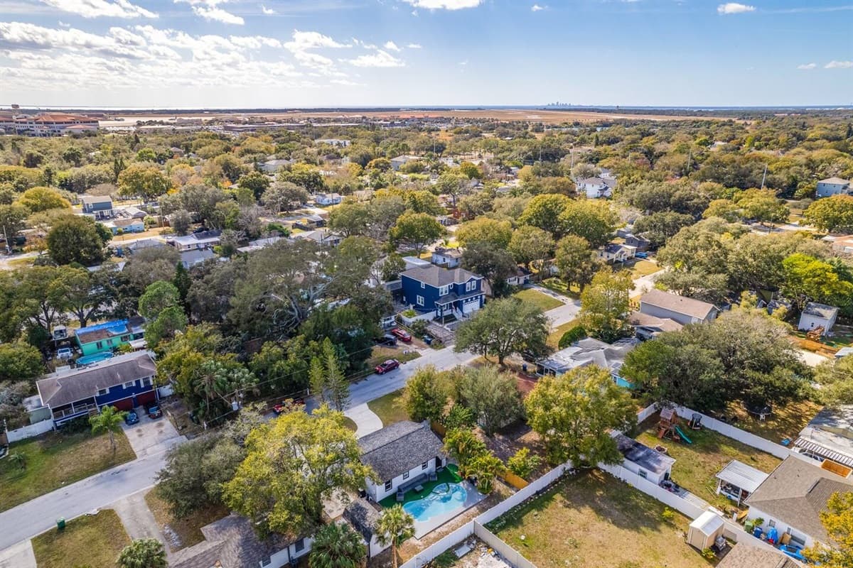 Aerial view of our safe and beautiful neighborhood. Secured during your entire stay