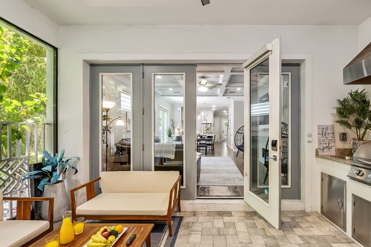 The  charming, weathered appearance adds to the outdoor ambiance, inviting you to gather around and enjoy each other's company.