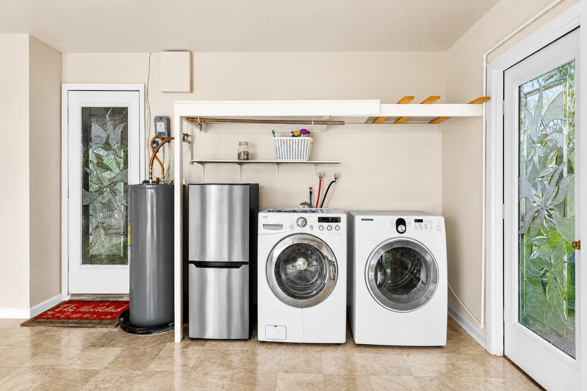 Full-size washer and dryer available for guest use, perfect for extended stays and beach vacations.