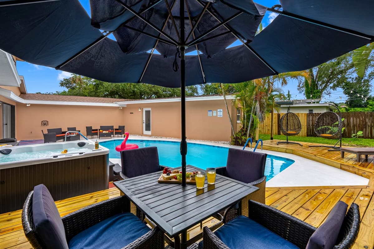 A sanctuary of calm, the pool and garden setting invite you to breathe deep and unwind.