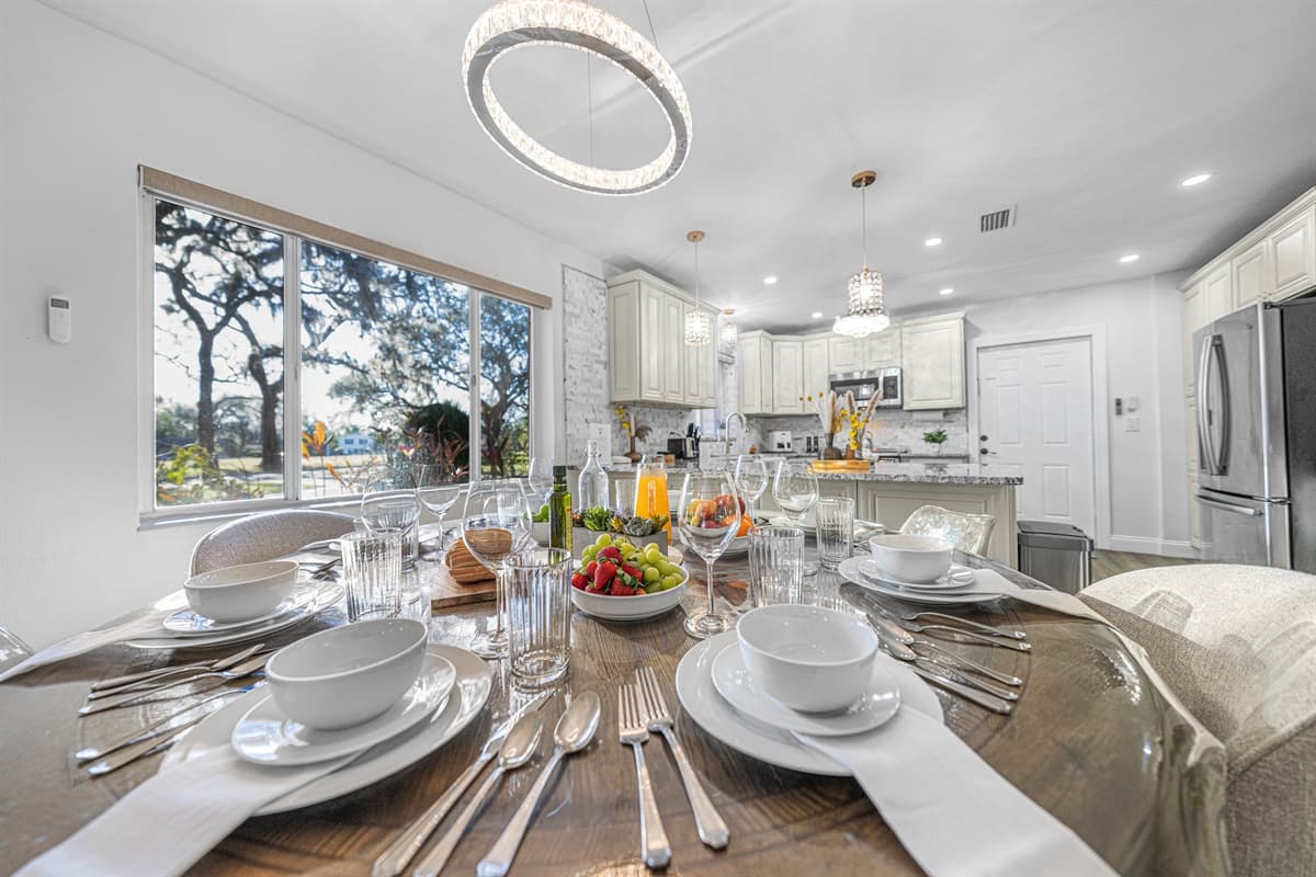 Enjoy meals together in this beautifully styled dining area, where modern elegance meets everyday comfort.