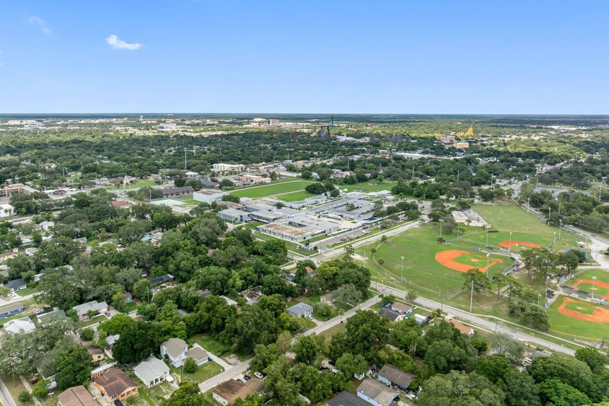 Aerial view of the neighborhood