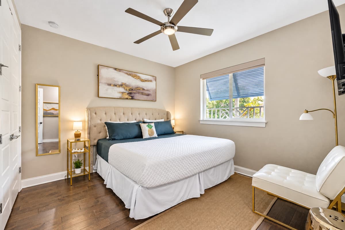 This thoughtfully designed space ensures that everything you need is within easy reach, yet neatly out of sight, maintaining the room's uncluttered elegance.
