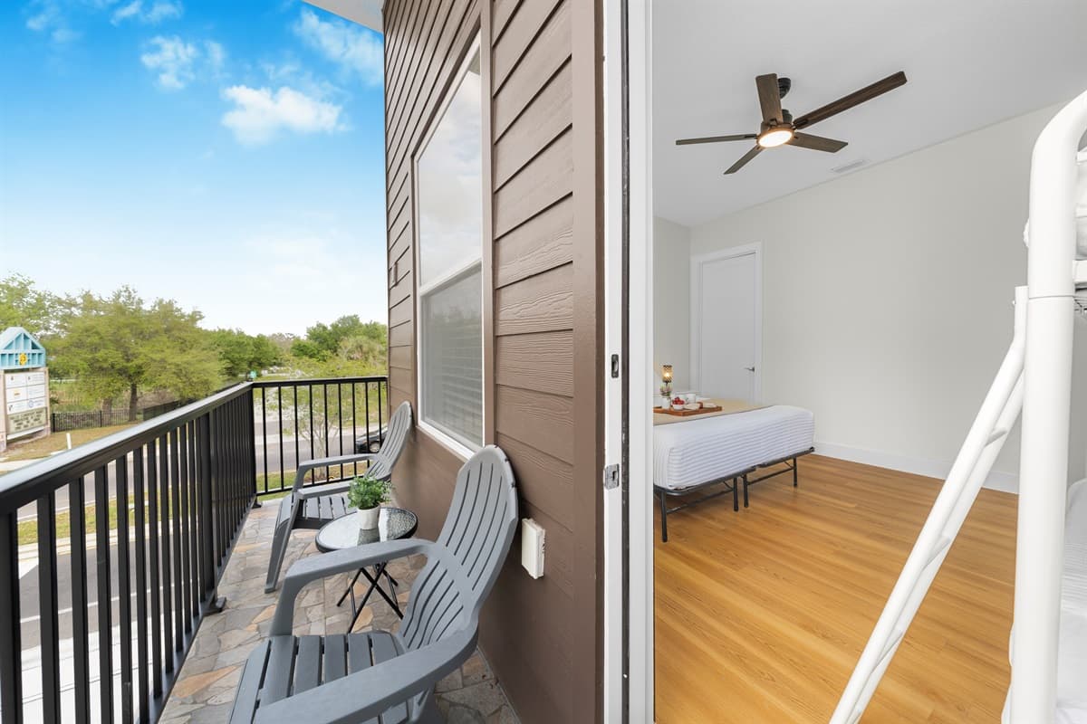 Private balcony with seating and scenic views—perfect for morning coffee or relaxing evenings.
