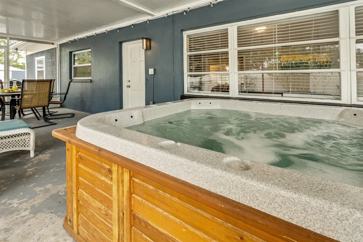 A bubbling hot tub that orchestrates a symphony of pure relaxation.