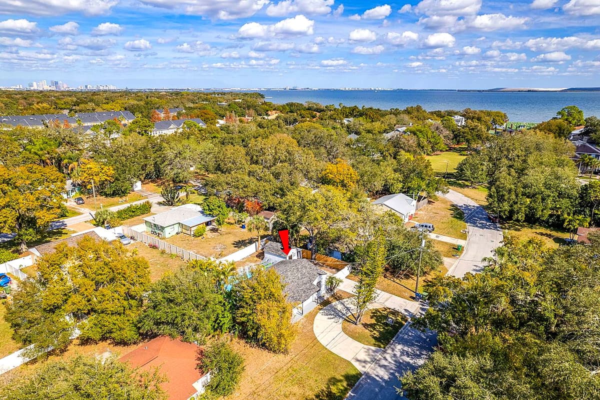 Aerial view of our safe and beautiful neighborhood. Secured during your entire stay