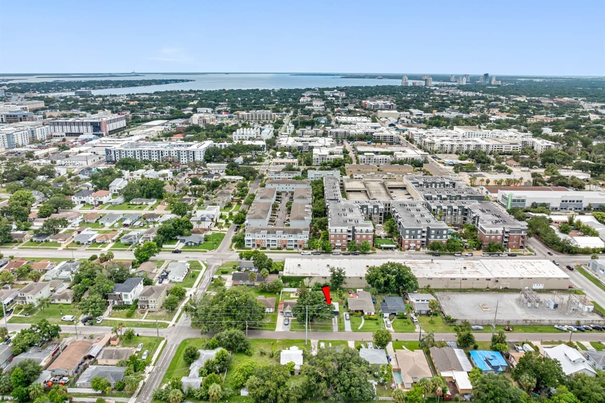 Aerial view of the neighborhood.