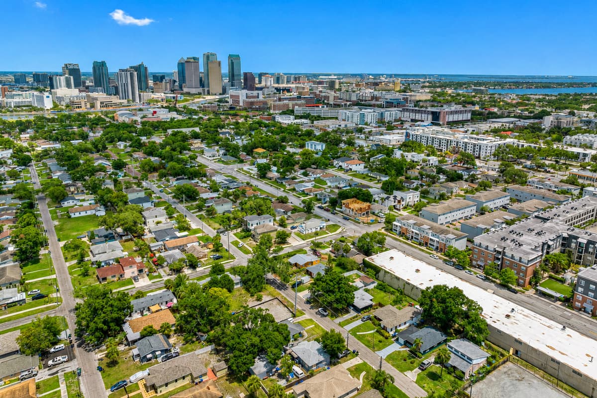 Aerial view of the neighborhood