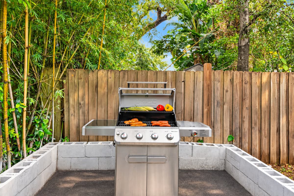The pool is perfect for daytime fun, while parents relax in the spa or fire up the grill nearby.