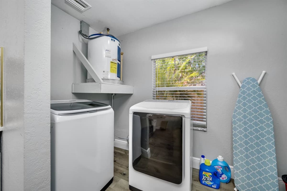 Worried about dirty clothes? We have a full-sized washer and dryer ready to use.