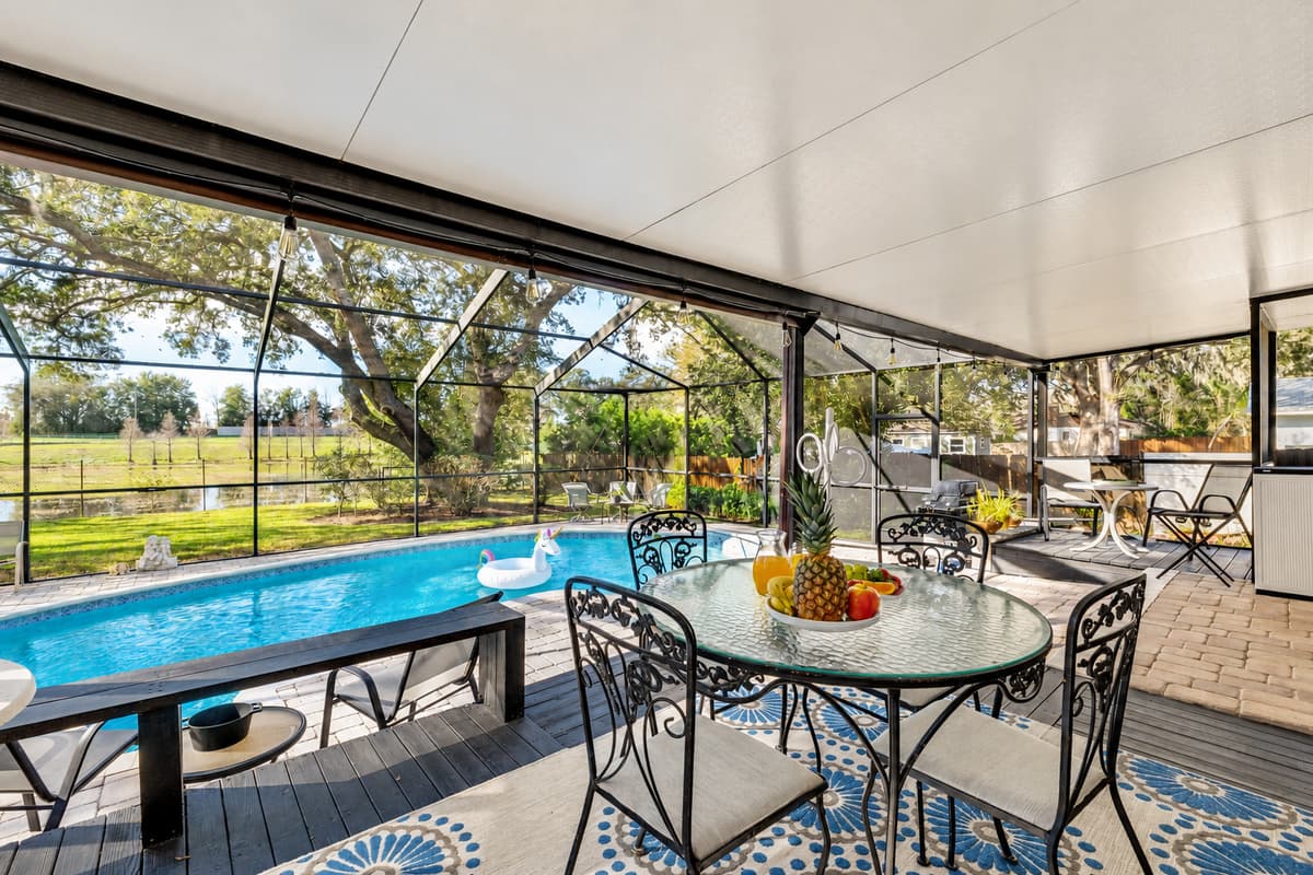 Our covered lanai/patio offers the perfect sanctuary for relaxation and rejuvenation.