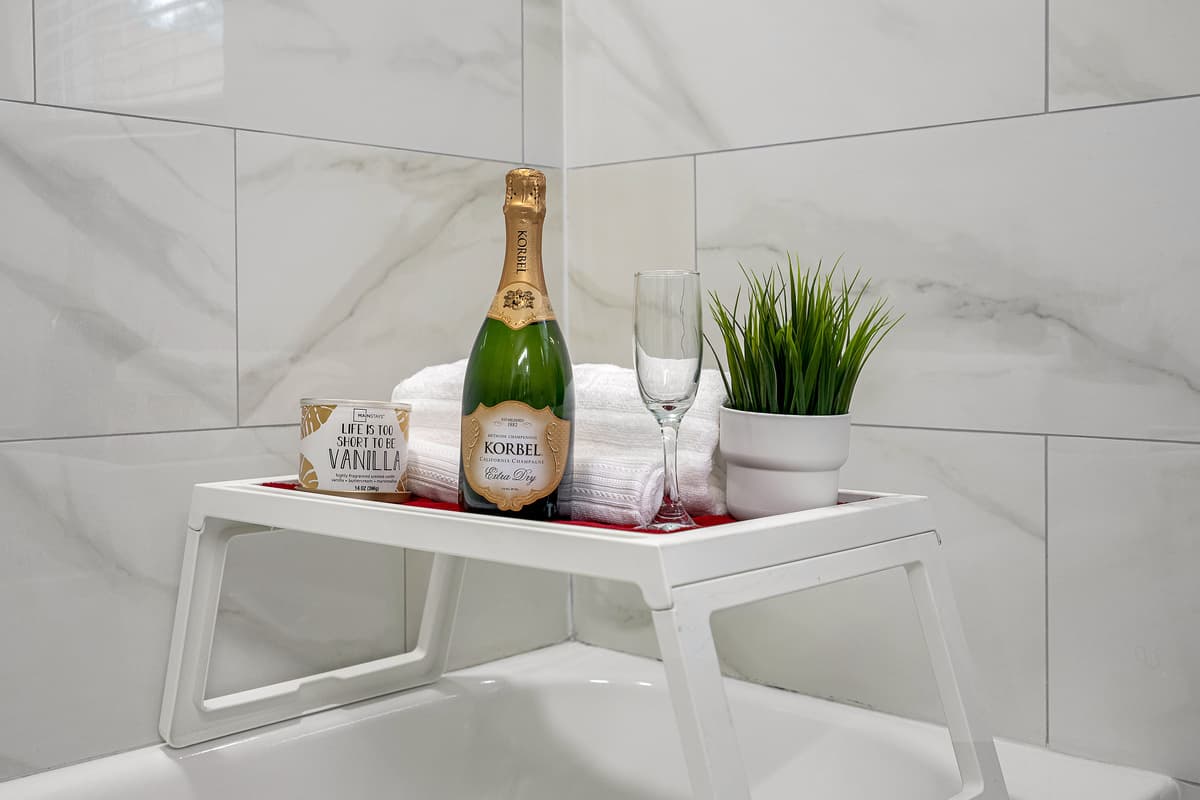 Make the most of your stay and have a wonderful time! Best way to destress is a long warm bath and perhaps a glass of your favorite wine! 