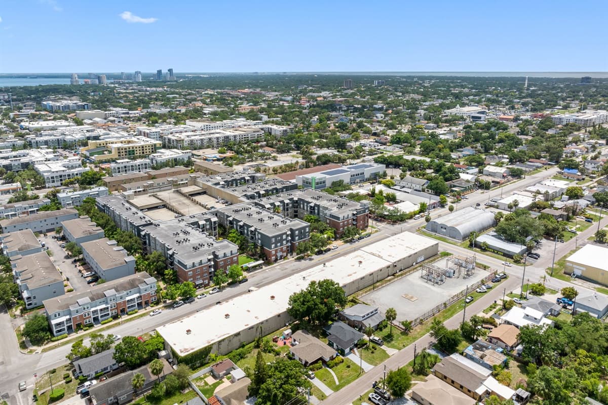 Aerial view of the neighborhood