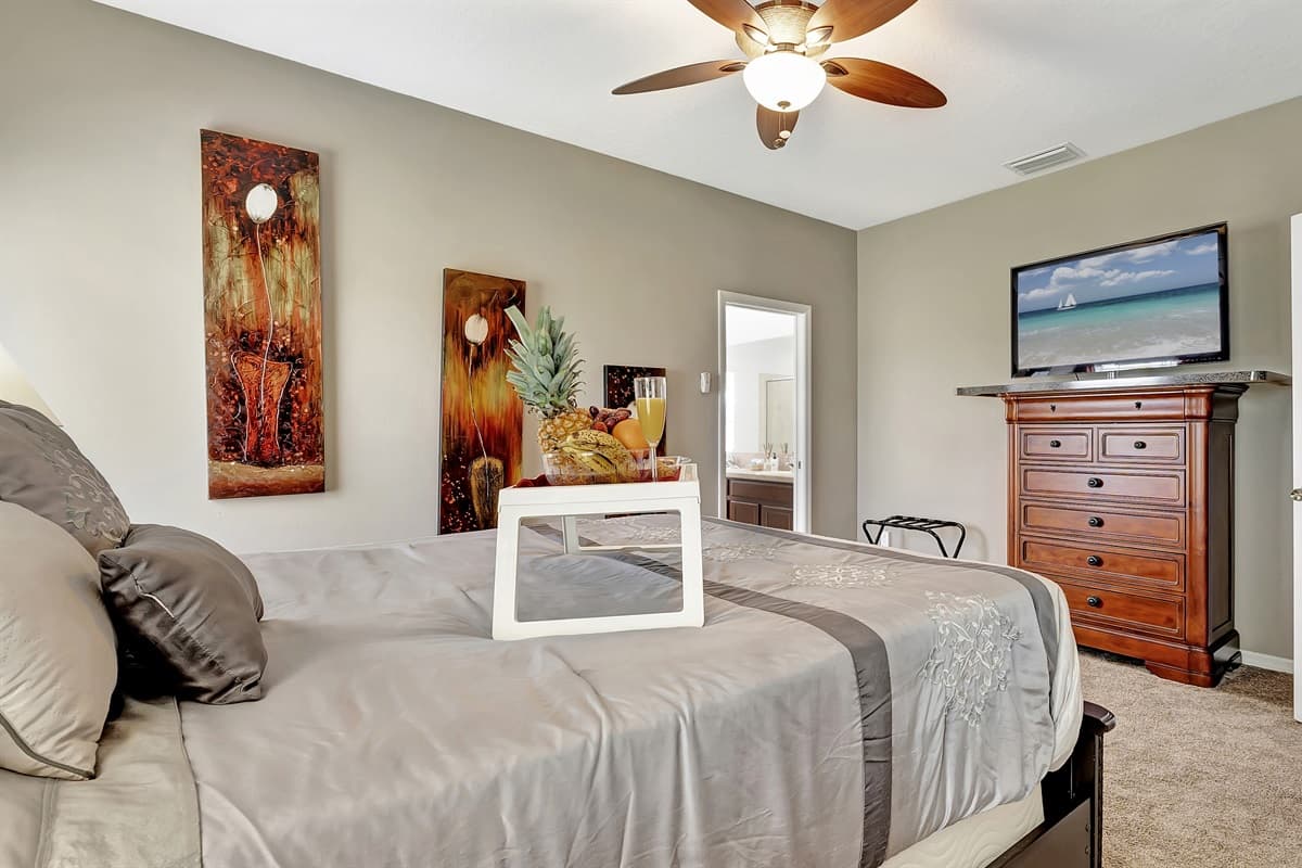 A bedroom that promises an indulgent escape from the everyday hustle and bustle.