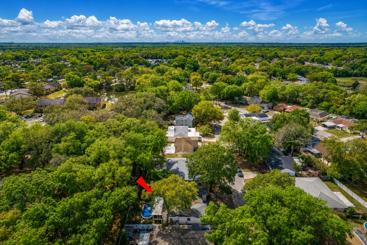 Aerial view of our safe and beautiful neighborhood. Secured during your entire stay