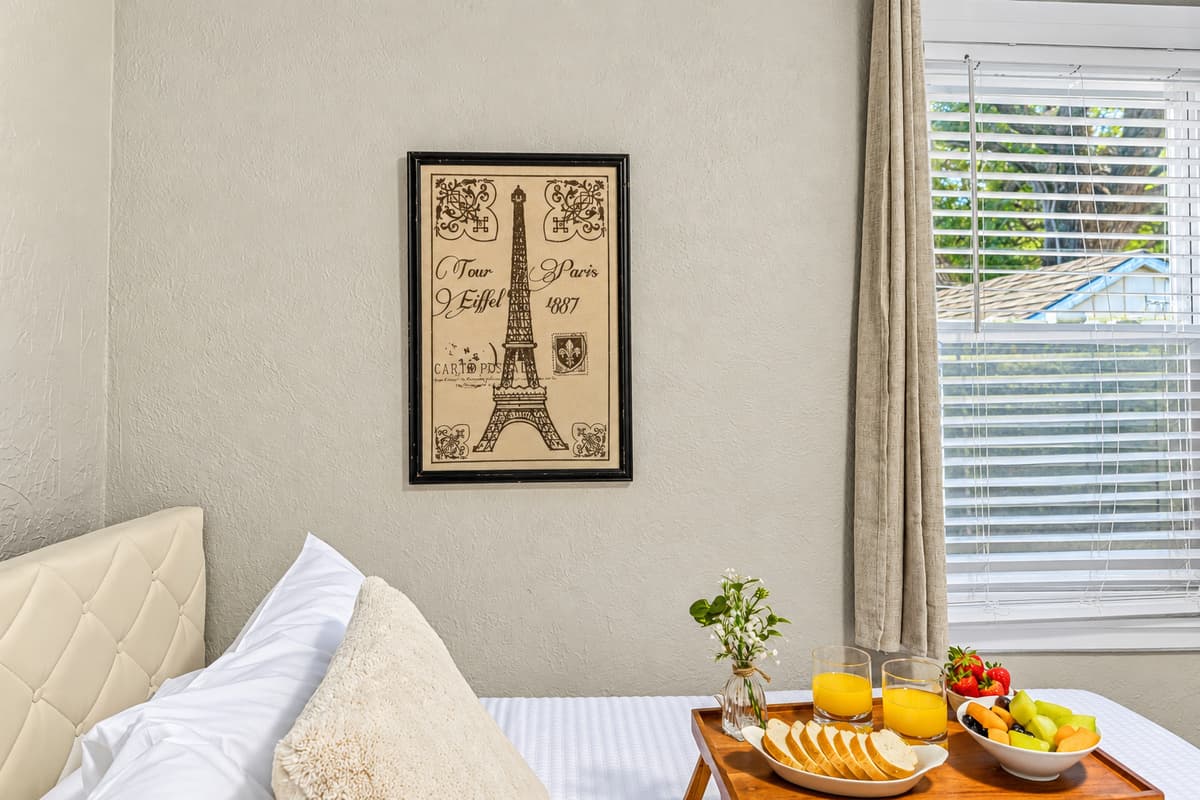 Charming bedroom detail with thoughtful touches and a relaxing setup for unwinding.