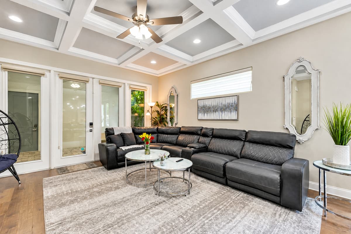 The combination of the plush seating and top-notch entertainment system creates the perfect atmosphere for relaxation and enjoyment.