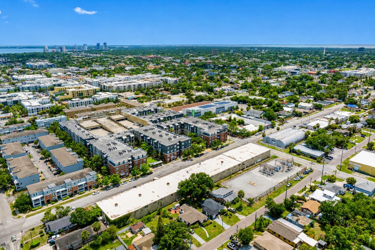 Aerial view of the neighborhood