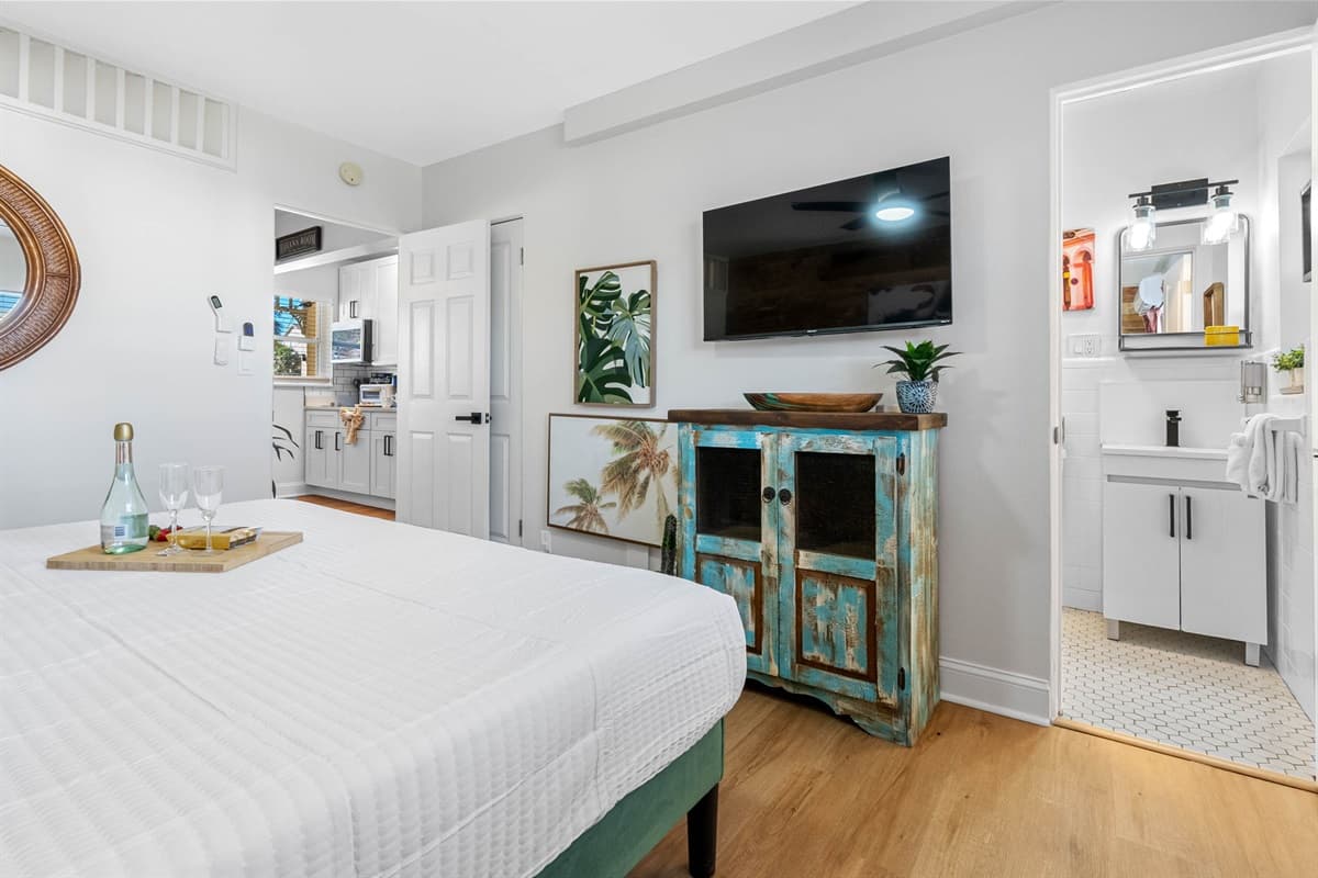 The room is tastefully decorated, reflecting the lively energy of Little Havana.