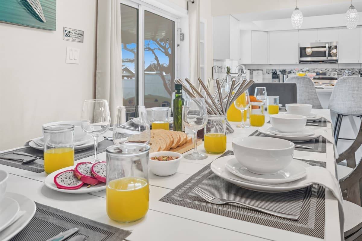 Gather around the dining table for memorable meals with seating for the whole group.
