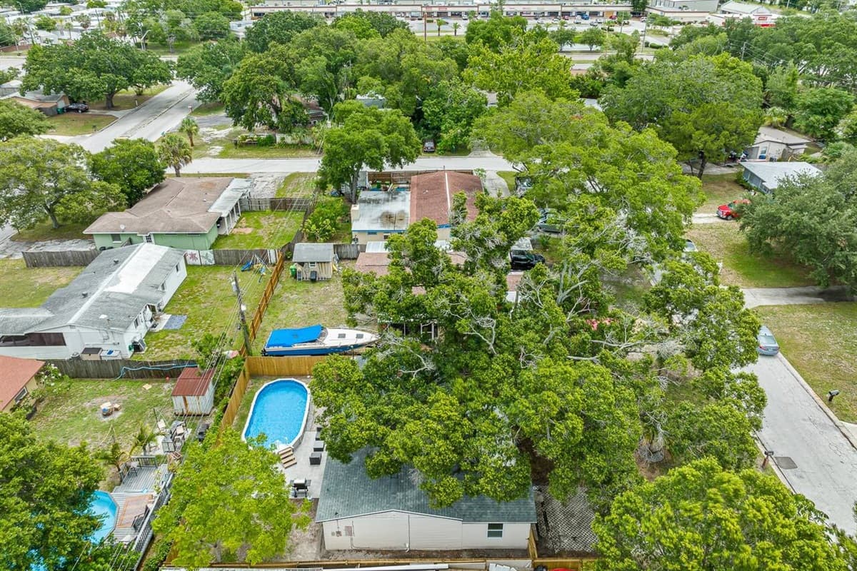 Aerial top view of our stunning and peaceful neighborhood where you are safe!