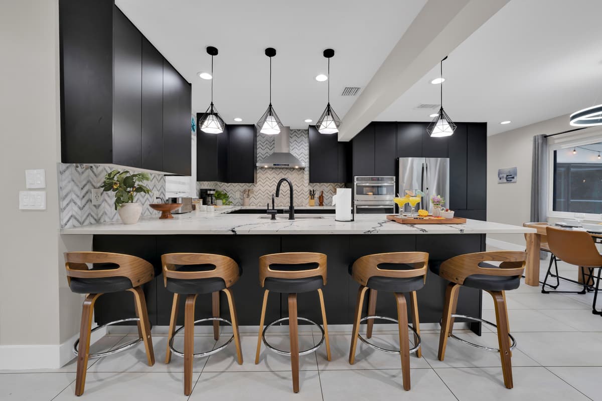 Casual breakfasts, quick coffee, or just someone to talk to while dinner's cooking.