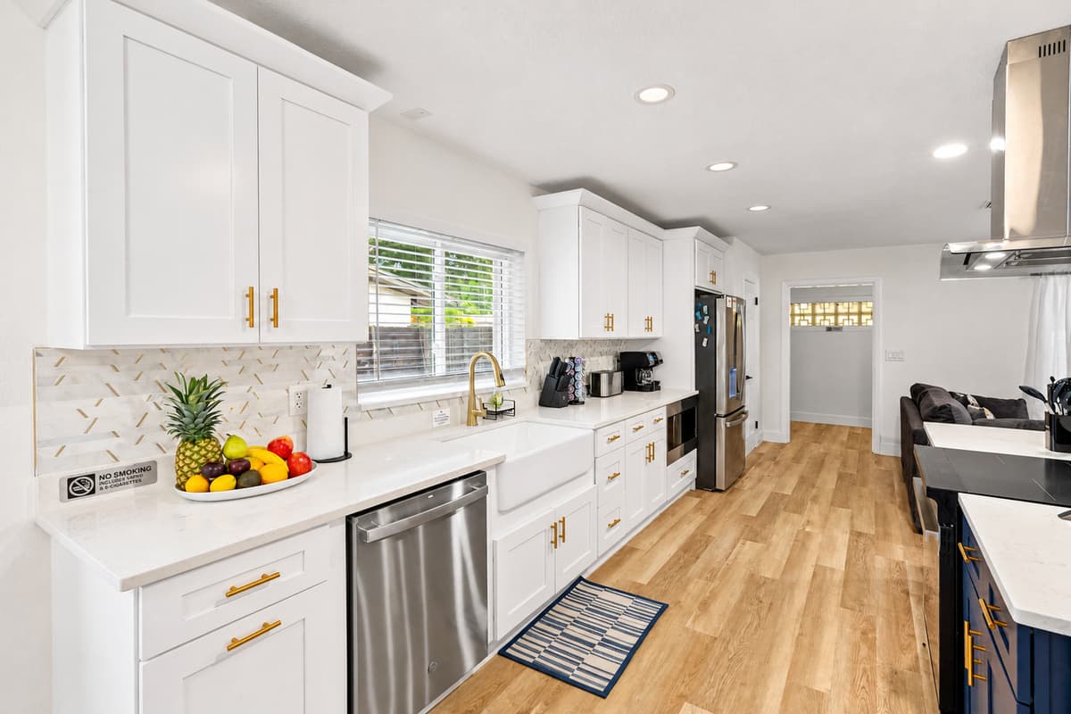 Modern finishes meet total functionality in this beautifully designed culinary space.