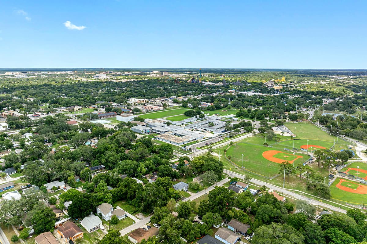 Aerial view of the neighborhood