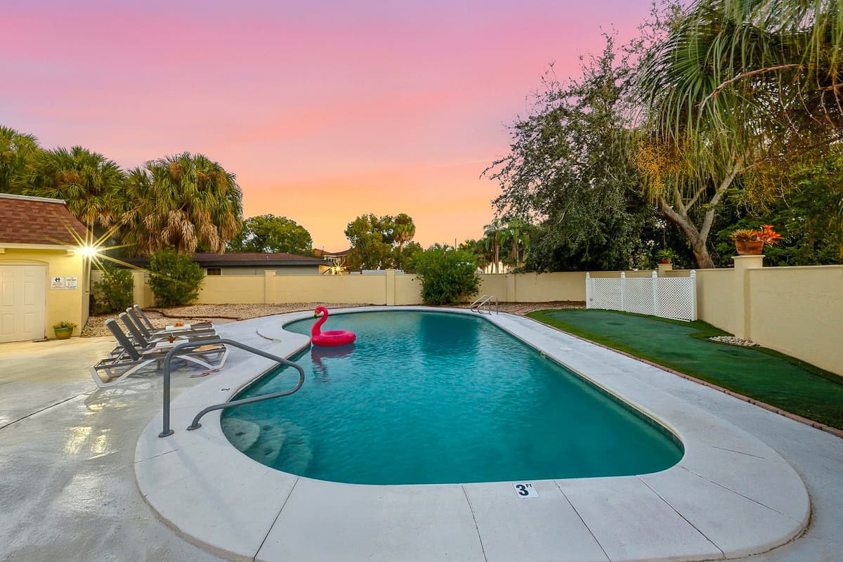 Watch the sunset paint the sky as you relax by the pool — the perfect ending to another beautiful Florida day.
