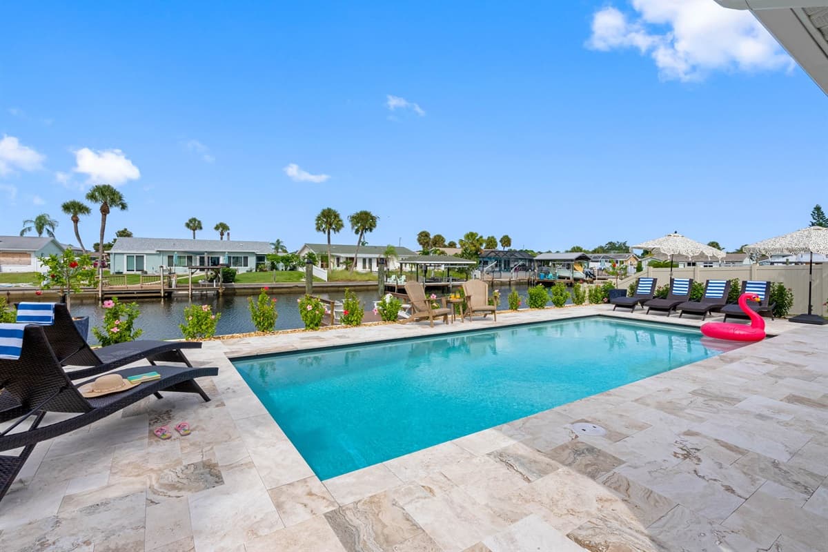 This backyard was made for lazy afternoons and refreshing dips.