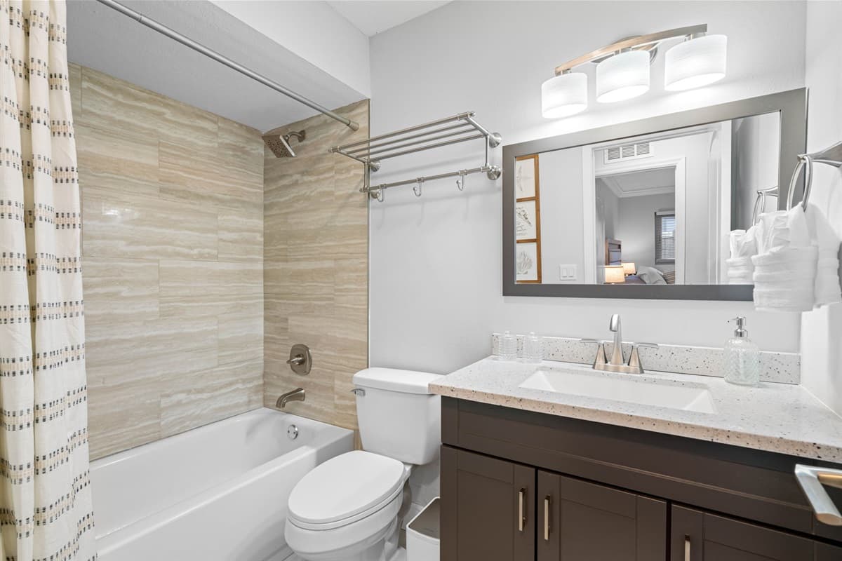 The second bathroom provides a serene and functional space for all your needs, ensuring a delightful and rejuvenating experience every time.