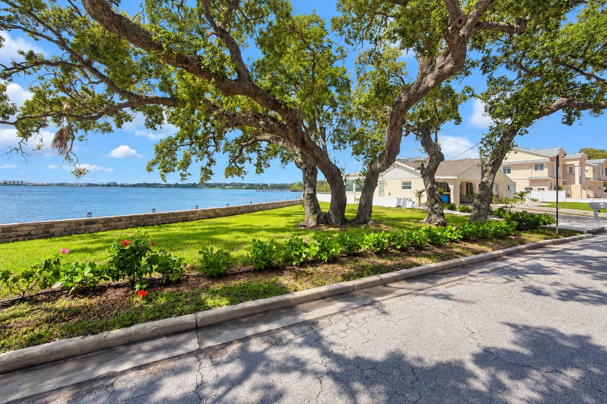 Waterfront grounds and views along the seawall.