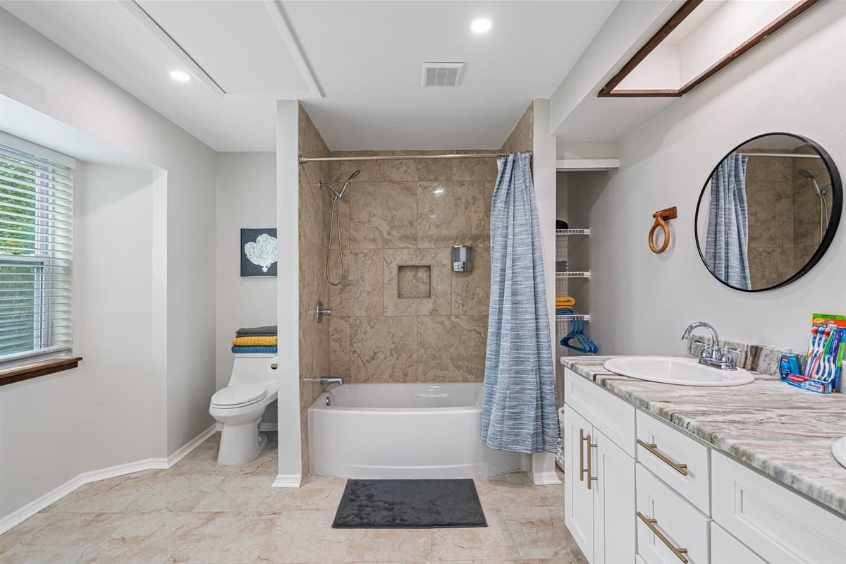 Step into the bathroom and be greeted by a seamless blend of style and functionality.