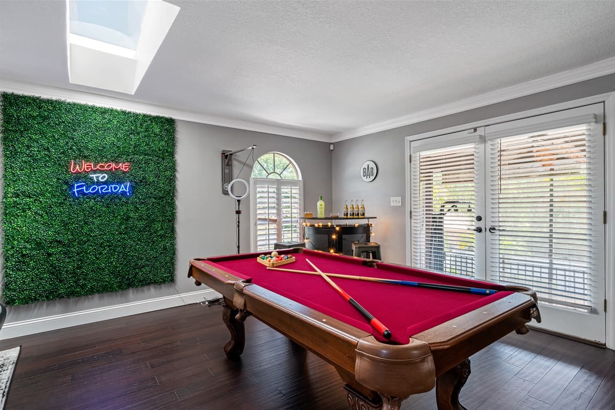 With sleek and modern design, our pool table is the perfect spot to show off your skills and impress your friends.