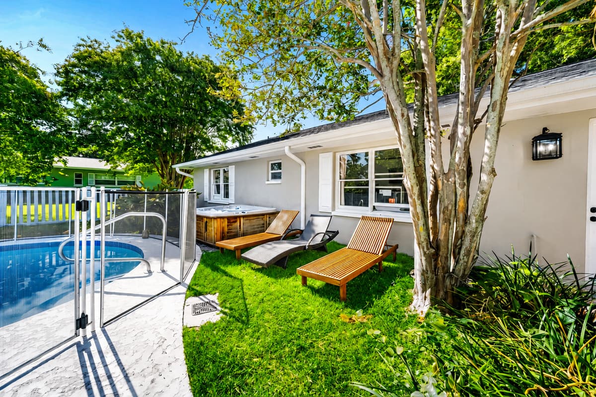 Big enough backyard that the pool doesn't take up all of it.