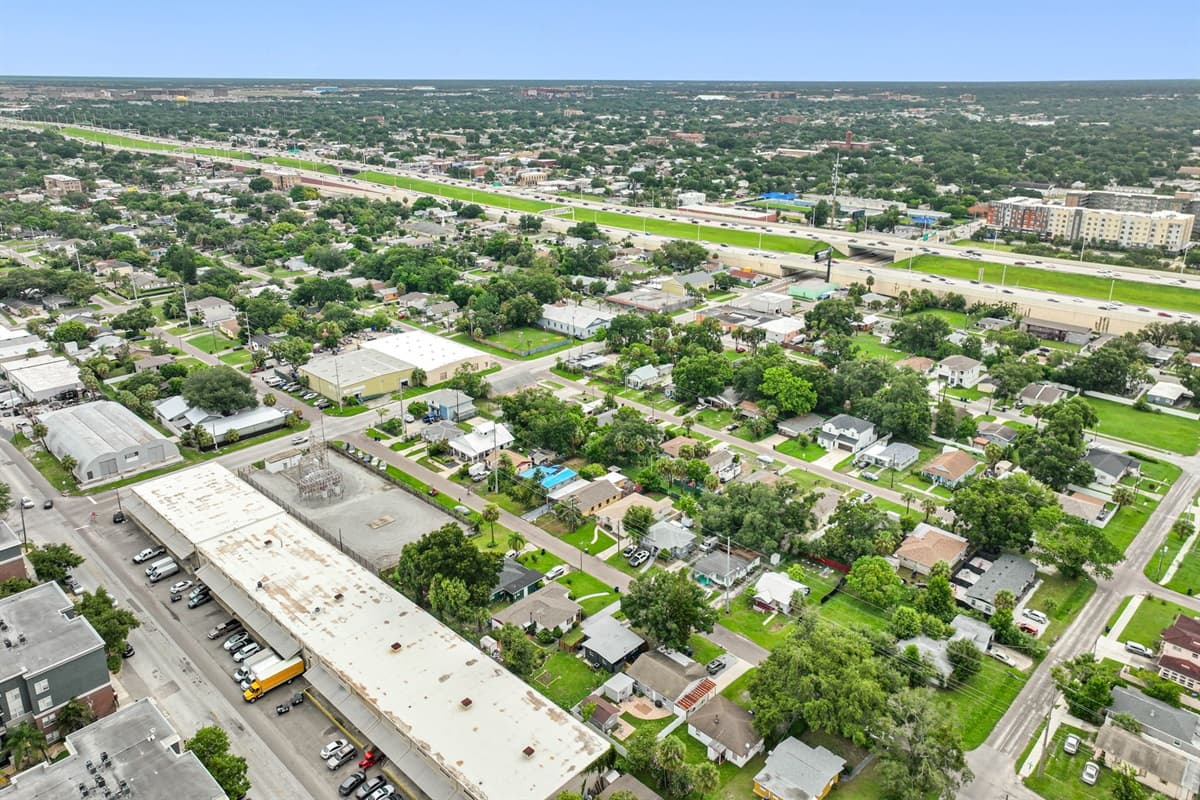 Aerial view of the neighborhood.